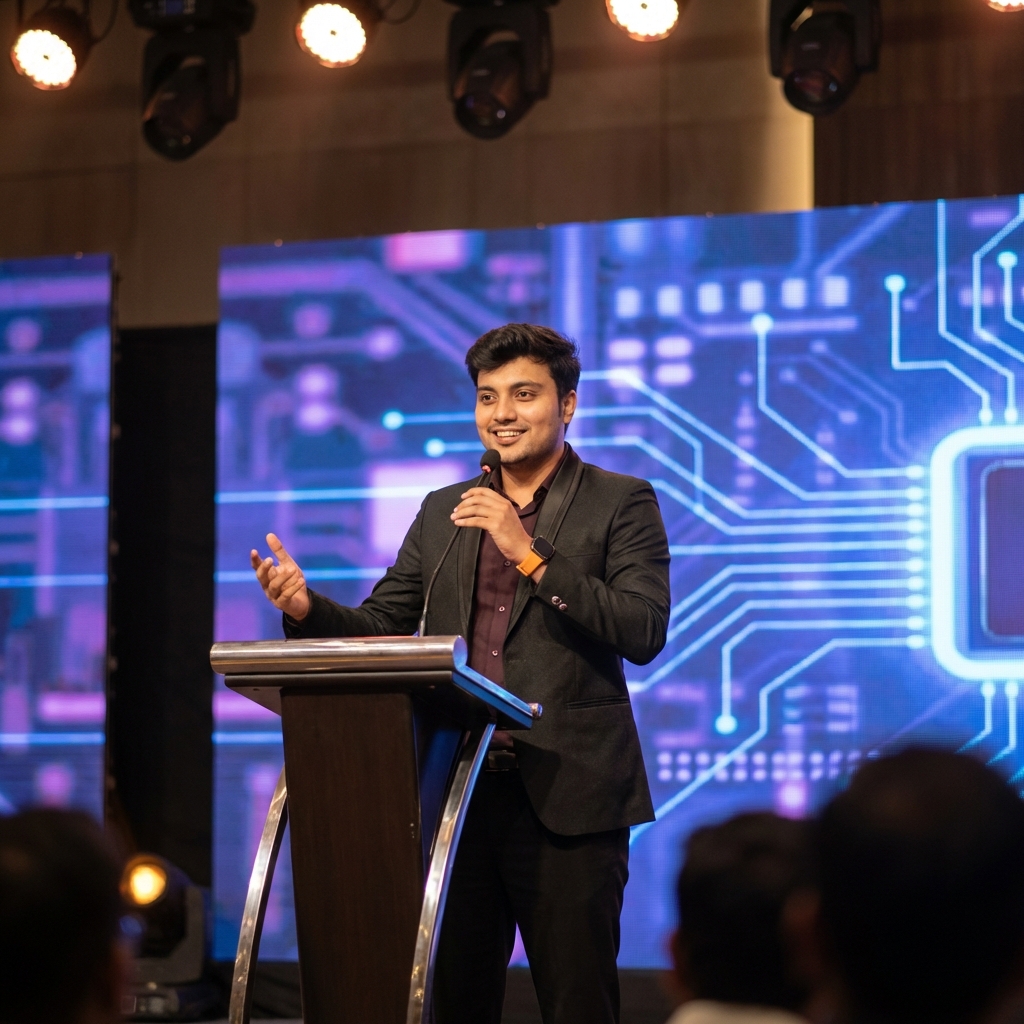 Jayesh Kriplani speaking at a conference